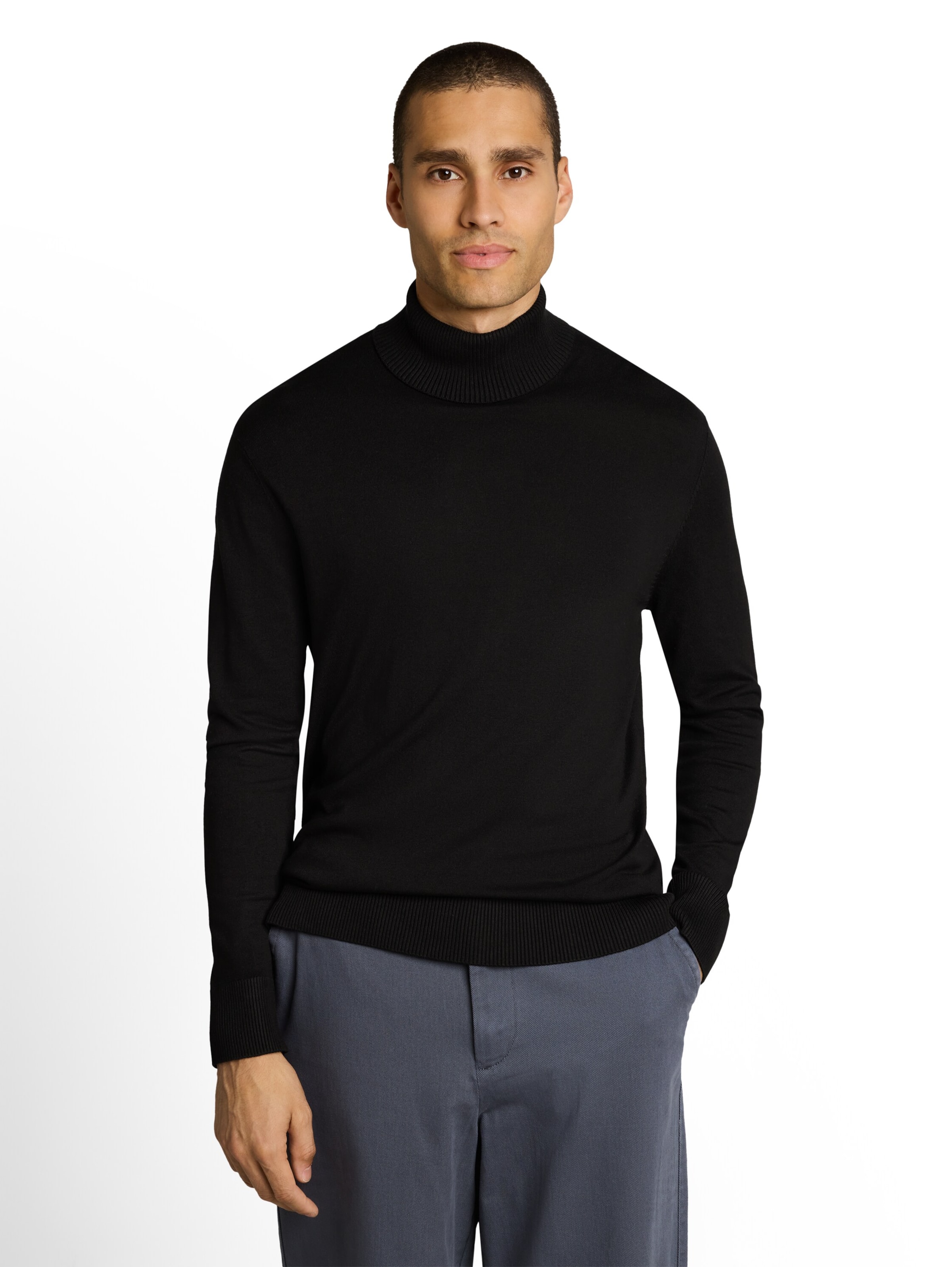 TOM TAILOR DENIM Sweater in Black: front