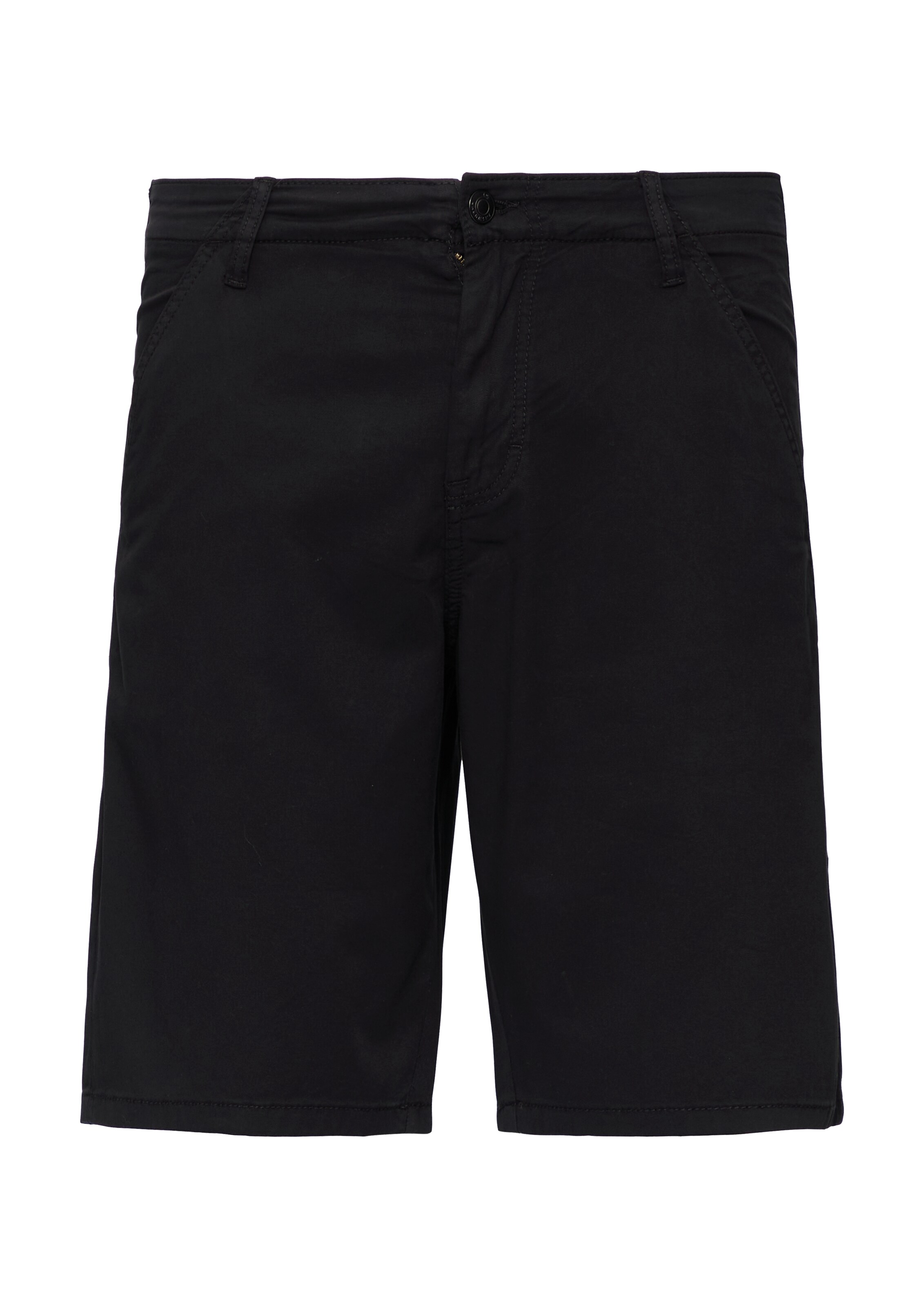 QS Wide Leg Chinohose in Schwarz: Vorderseite