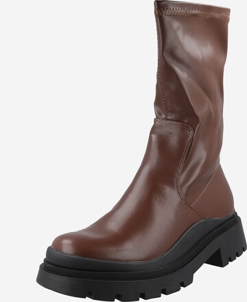 Nasty Gal Ankle Boots in Brown: front