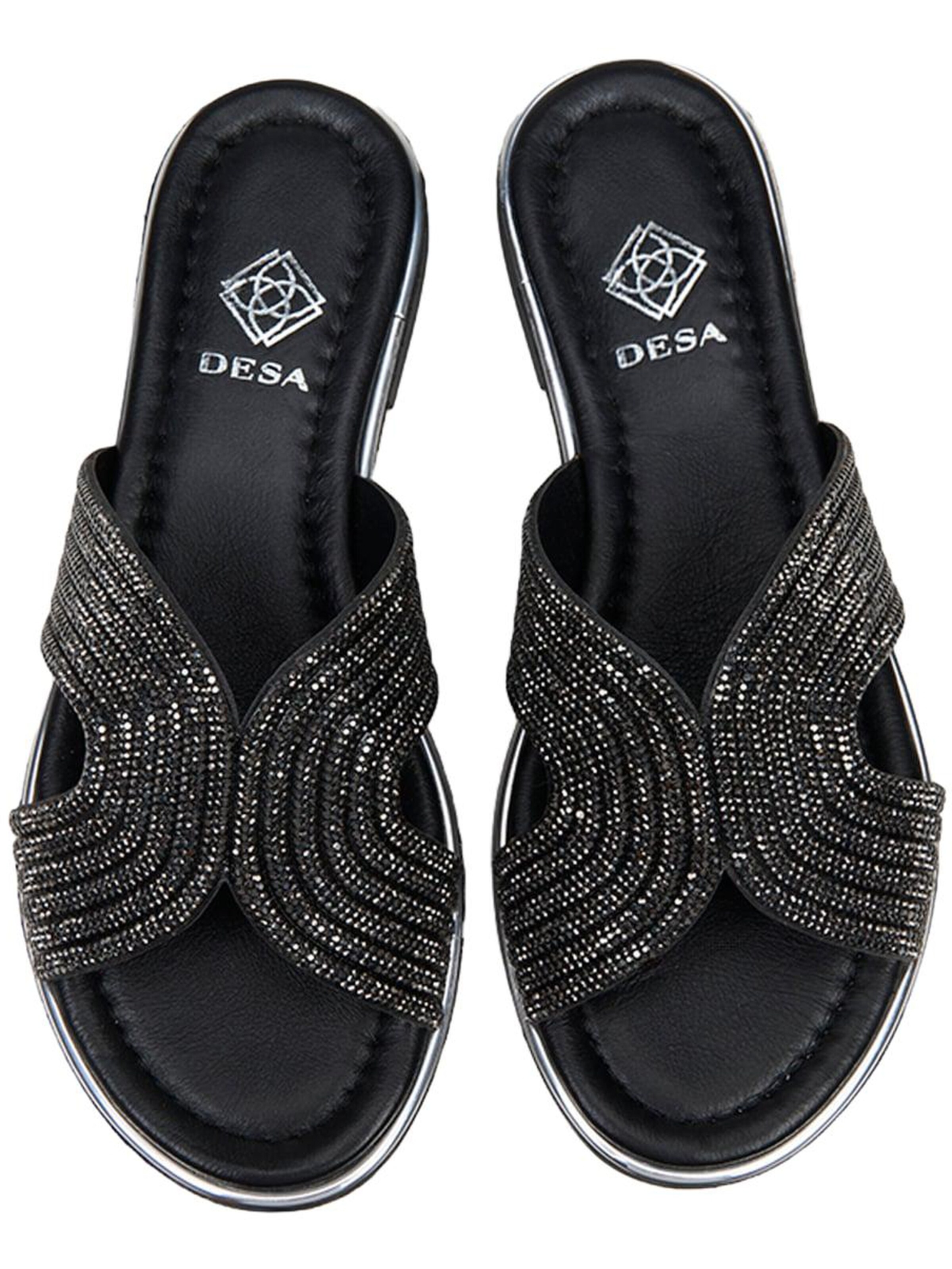 Desa Mule 'DESA Damen-Sandalen mit Steindetails' in Black