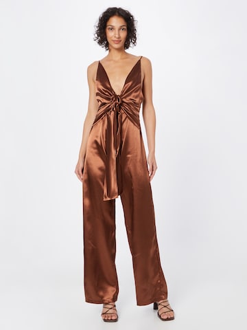 Misspap Jumpsuit in Bruin: voorkant