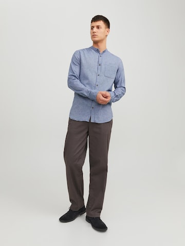 JACK & JONES Comfort fit Button Up Shirt 'Band' in Blue