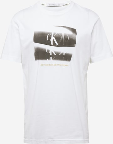 T-Shirt Calvin Klein Jeans en blanc : devant