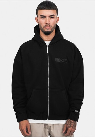 Dropsize Zip-Up Hoodie in Black