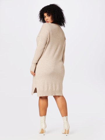 ONLY Carmakoma Knitted dress 'Ibi' in Beige