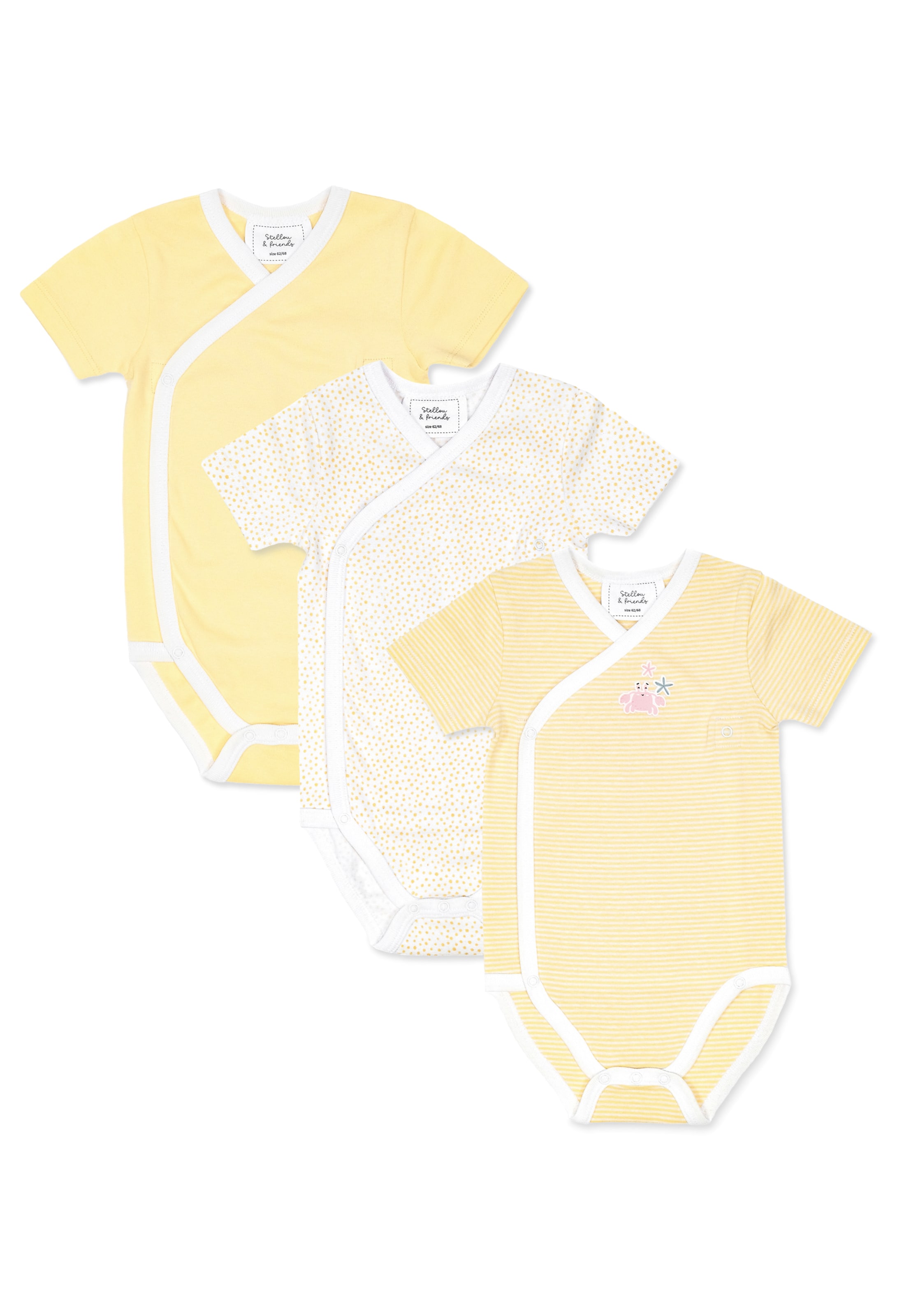 Barboteuse / body Stellou & Friends en jaune : devant
