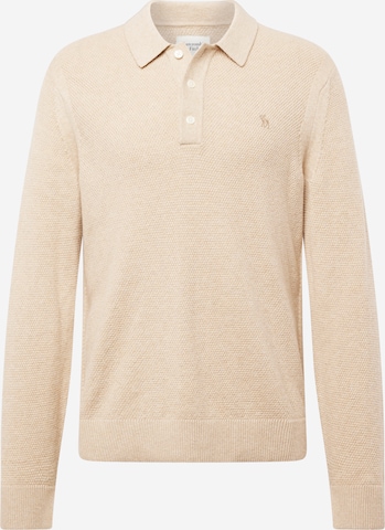 Pull-over Abercrombie & Fitch en beige : devant