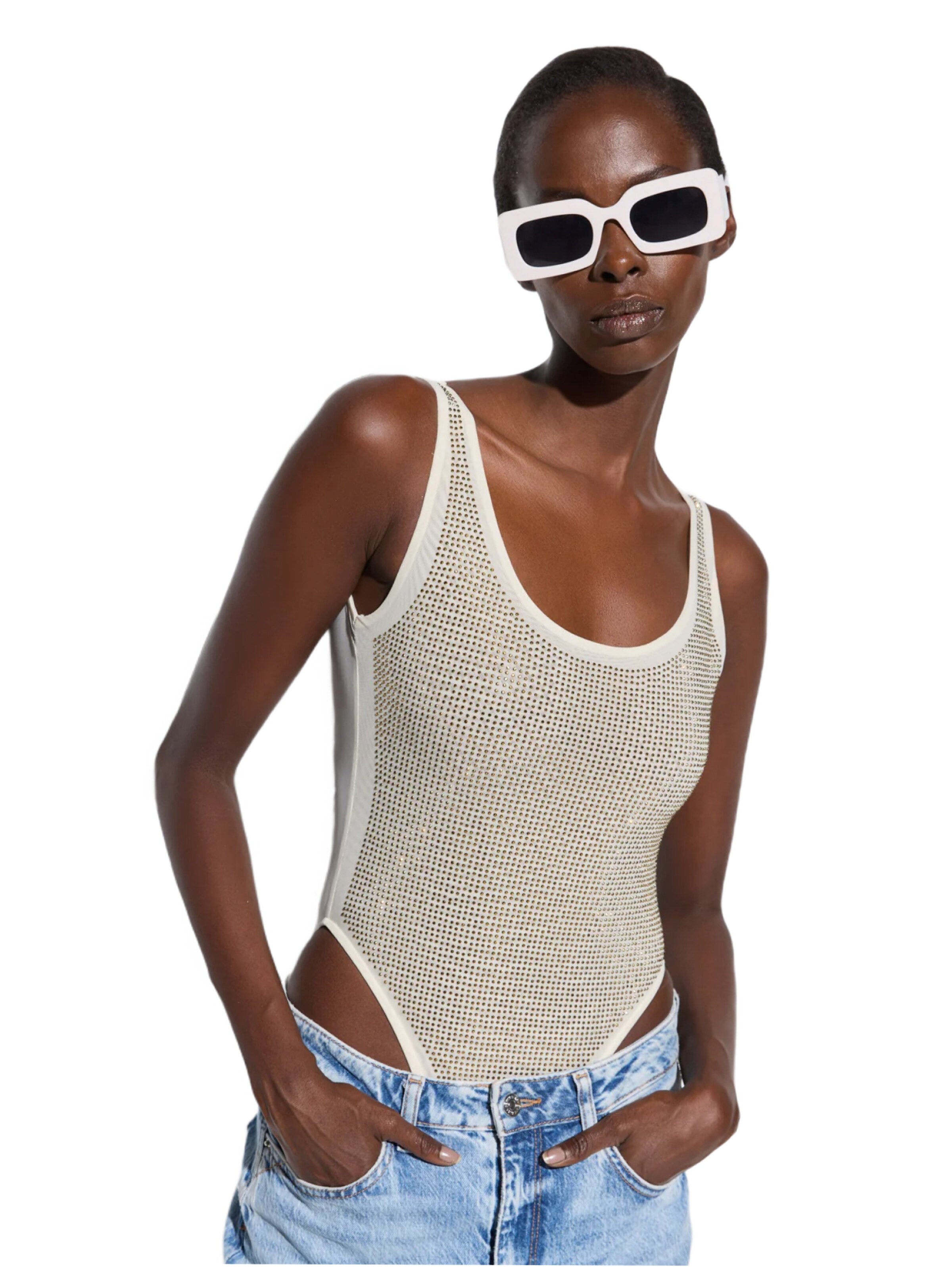 No Matter What Bustier Shirt body in Beige: voorkant