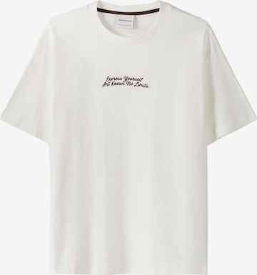 T-Shirt Bershka en blanc : devant