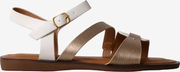 Sandales 'Flache Sandalen mit Riemchen' POTI PATI en blanc : devant