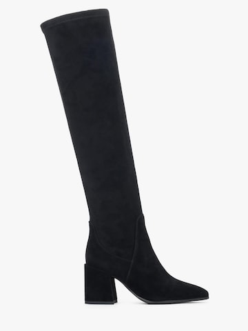 Estro Overknees '6004-81' i svart: framsida