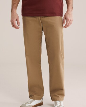 Regular Pantalon chino WE Fashion en marron : devant