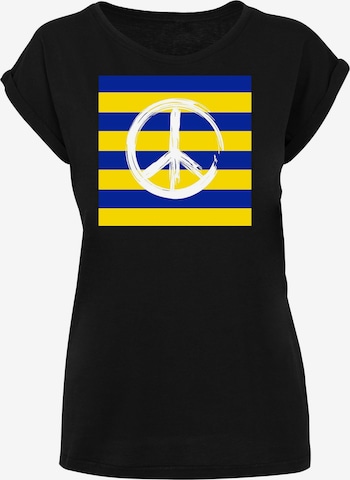 Merchcode Shirt 'Ladies Peace - Stripe Peace' in Schwarz: predná strana