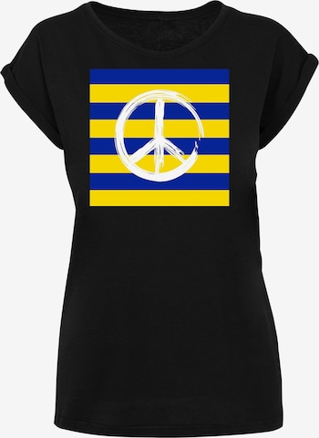 Merchcode Shirt 'Ladies Peace - Stripe Peace' in Zwart: voorkant