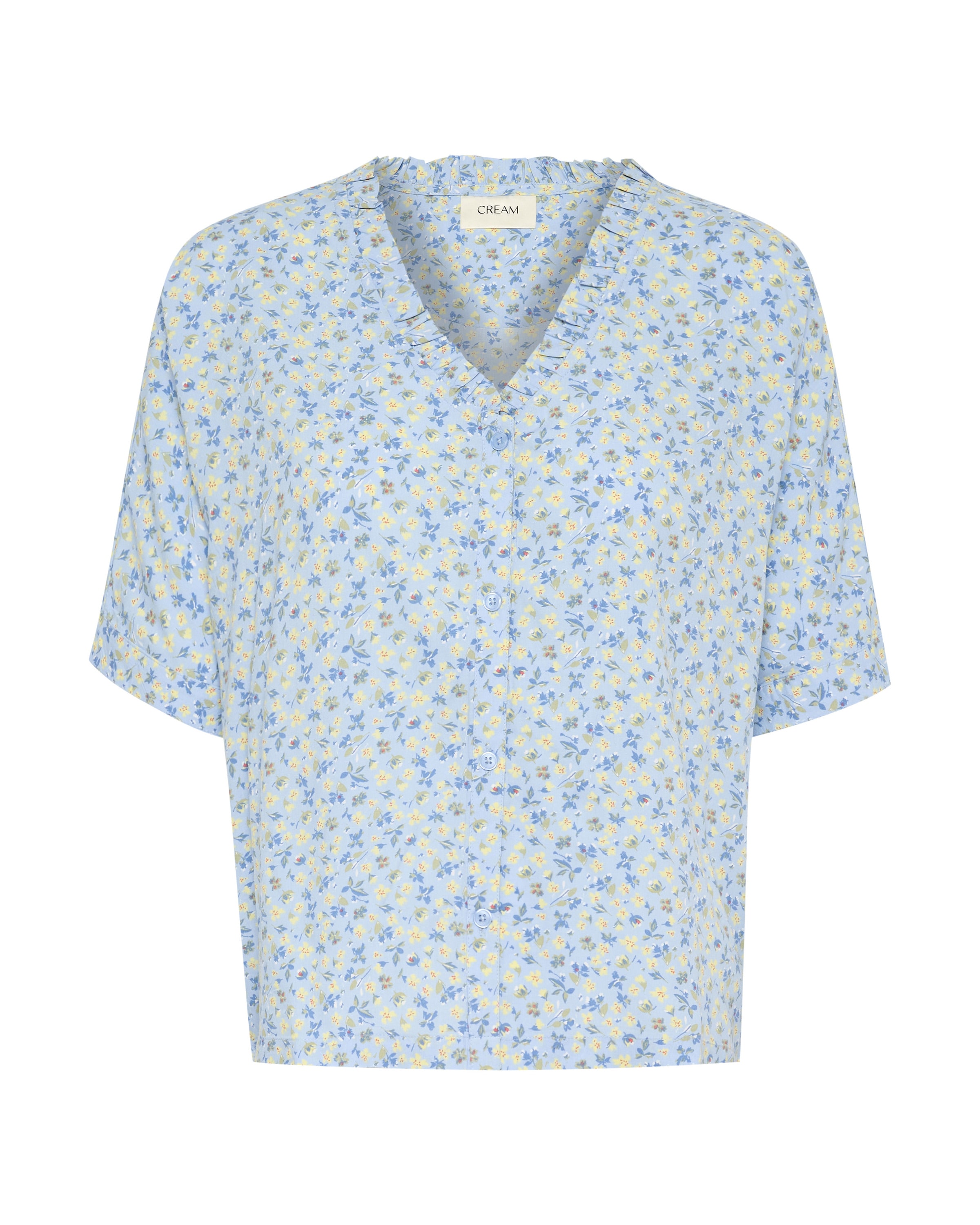 Cream Blouse 'Tiah' in Blue: front