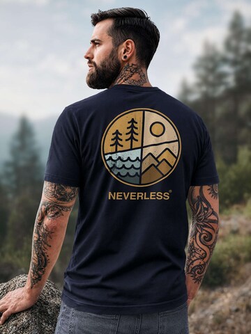 Neverless Shirt 'Outdoor Badge' in Blue