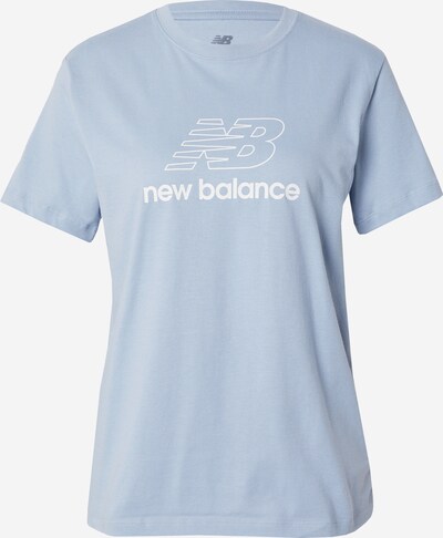 new balance T-shirt en bleu clair / blanc, Vue avec produit