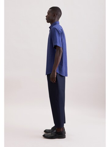 SEIDENSTICKER Regular fit Zakelijk overhemd 'Smart Linen' in Blauw