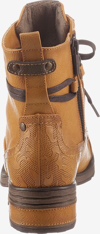 MUSTANG Lace-up bootie in Yellow