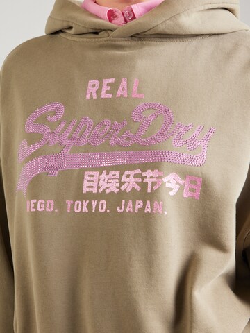 Superdry Sweatshirt 'RHINESTONE' in Groen