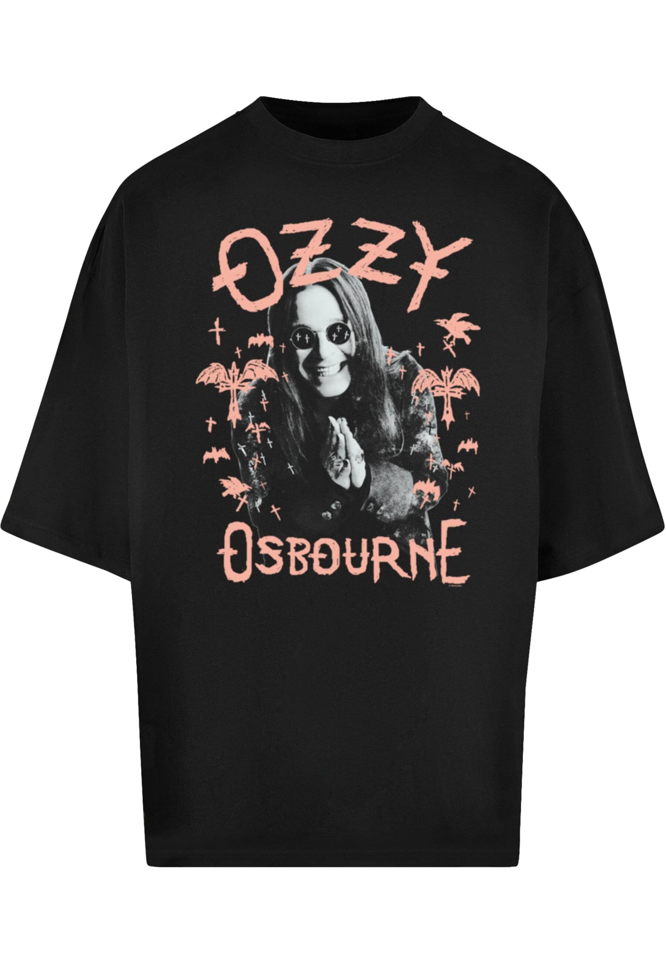Maglietta 'Ozzy Osbourne' di Merchcode in nero: frontale