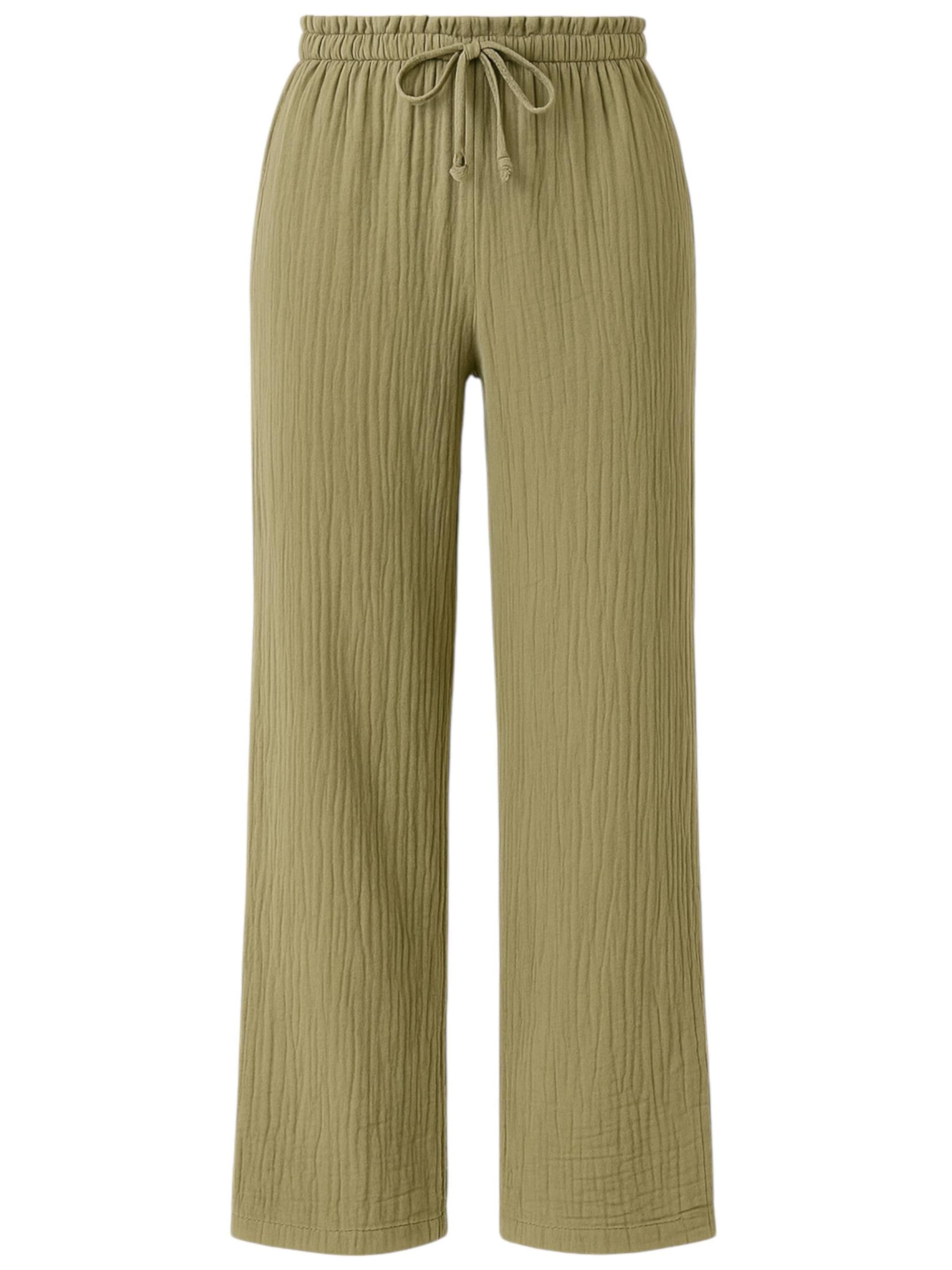 WENOR - Pierna ancha Pantalón 'Eleni' en verde: frente