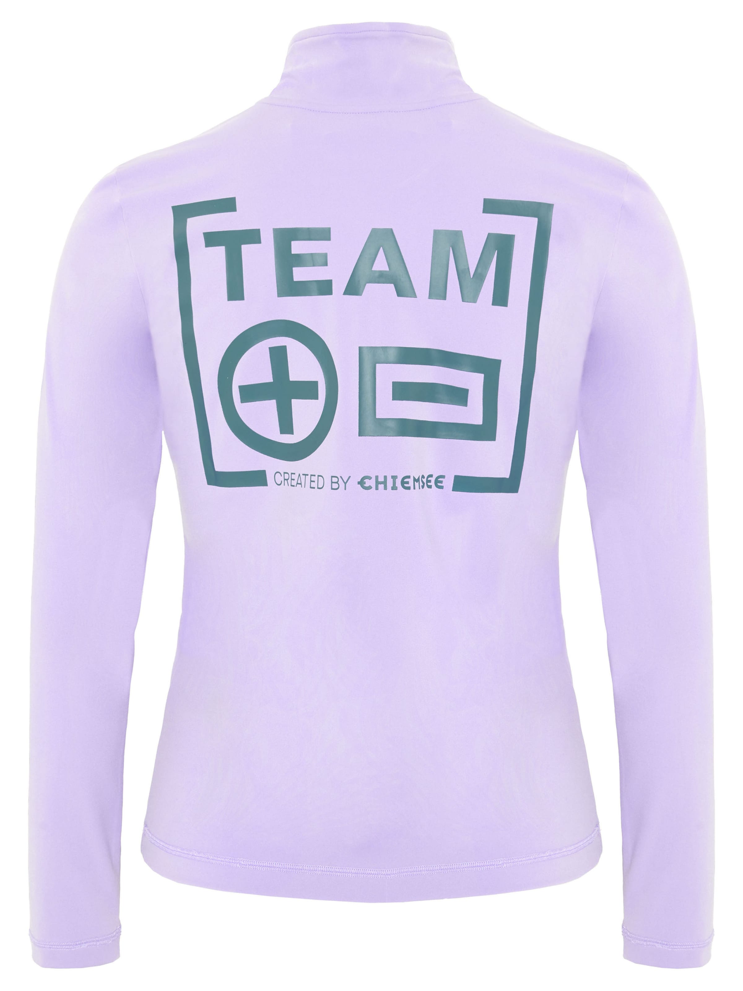 CHIEMSEE Fleecepullover ' mit auffälligem PlusMinus-Print ' in Lila