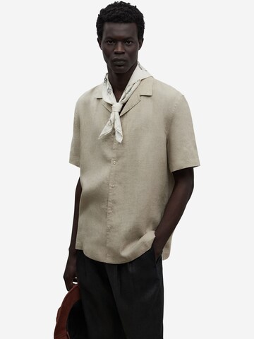 Adolfo Dominguez Comfort fit Overhemd in Beige: voorkant