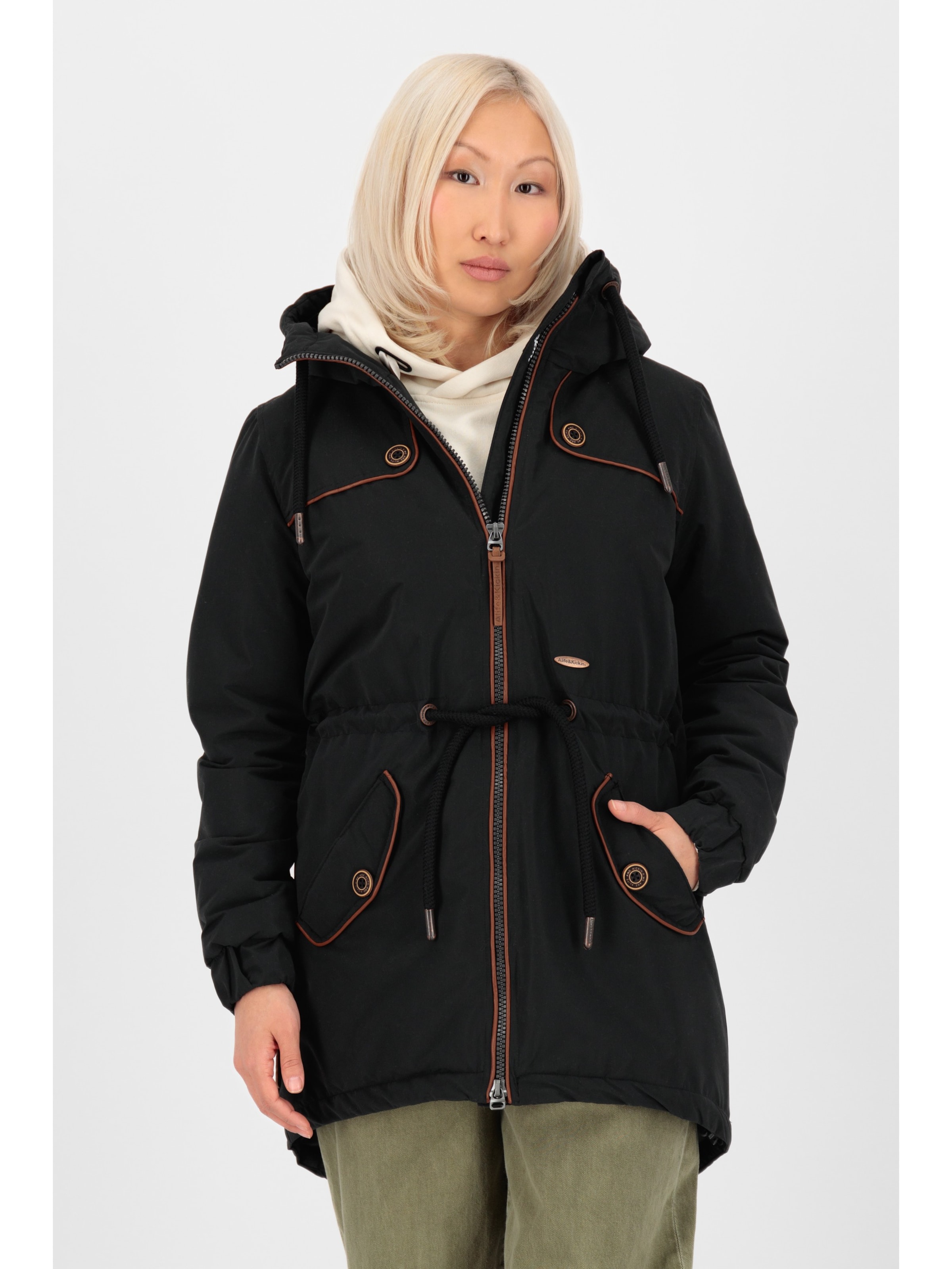 alife & kickin Übergangsjacke 'CharlotteAK' in Schwarz: Vorderseite