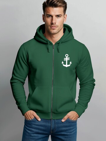 Neverless Sweatjacke 'Anker'‌‌‌‌ in Grün