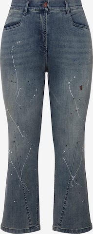 Ulla Popken Bootcut Jeans in Blauw: voorkant