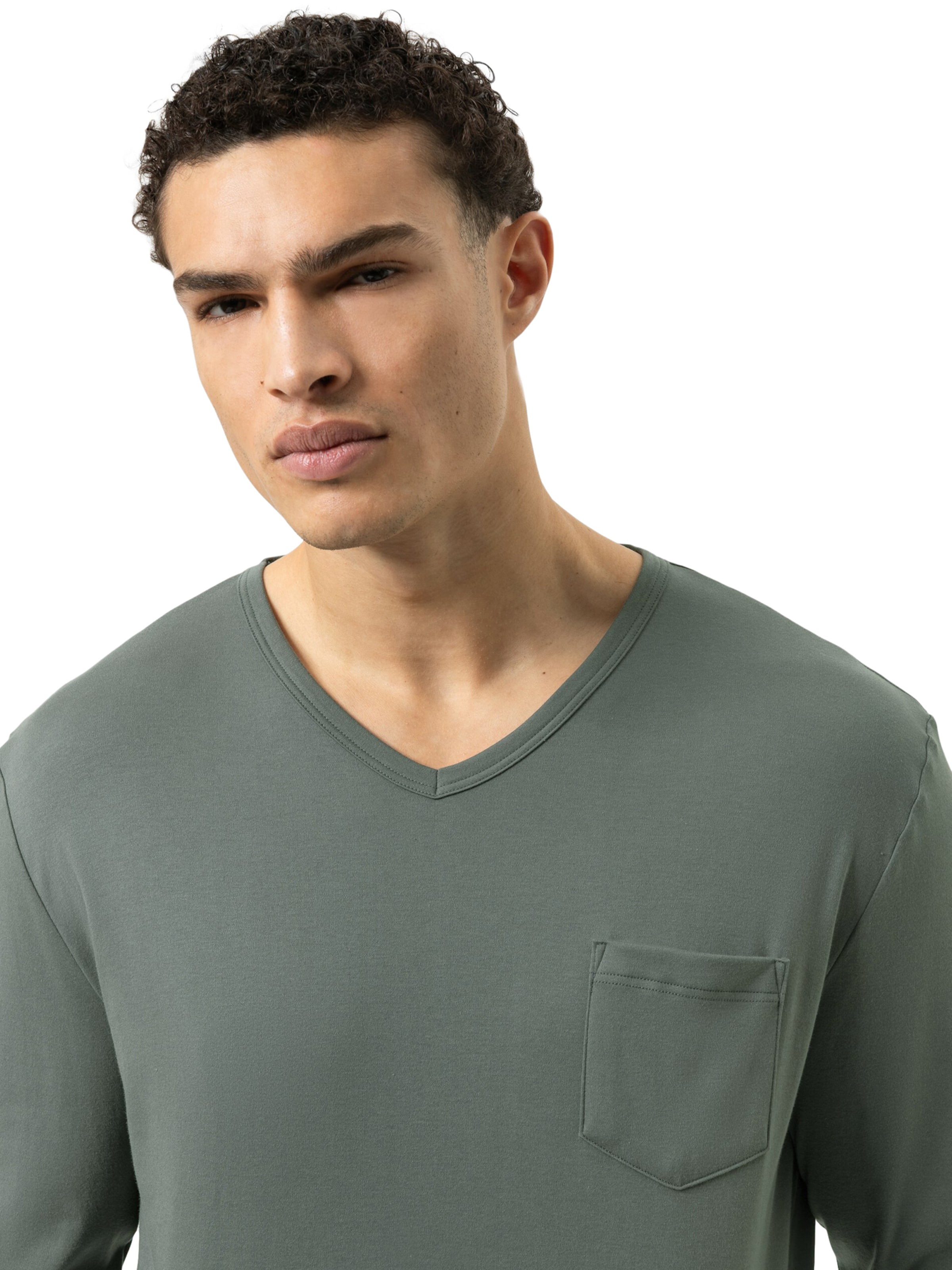 Mey Pyjama lang 'Rough Stripes' in Groen