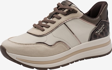 Baskets basses Tamaris en beige : devant