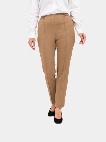Goldner Regular Pants 'Martha' in Brown: front