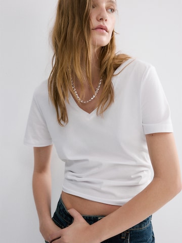 MANGO Majica 'CHALSPI' | bela barva: sprednja stran