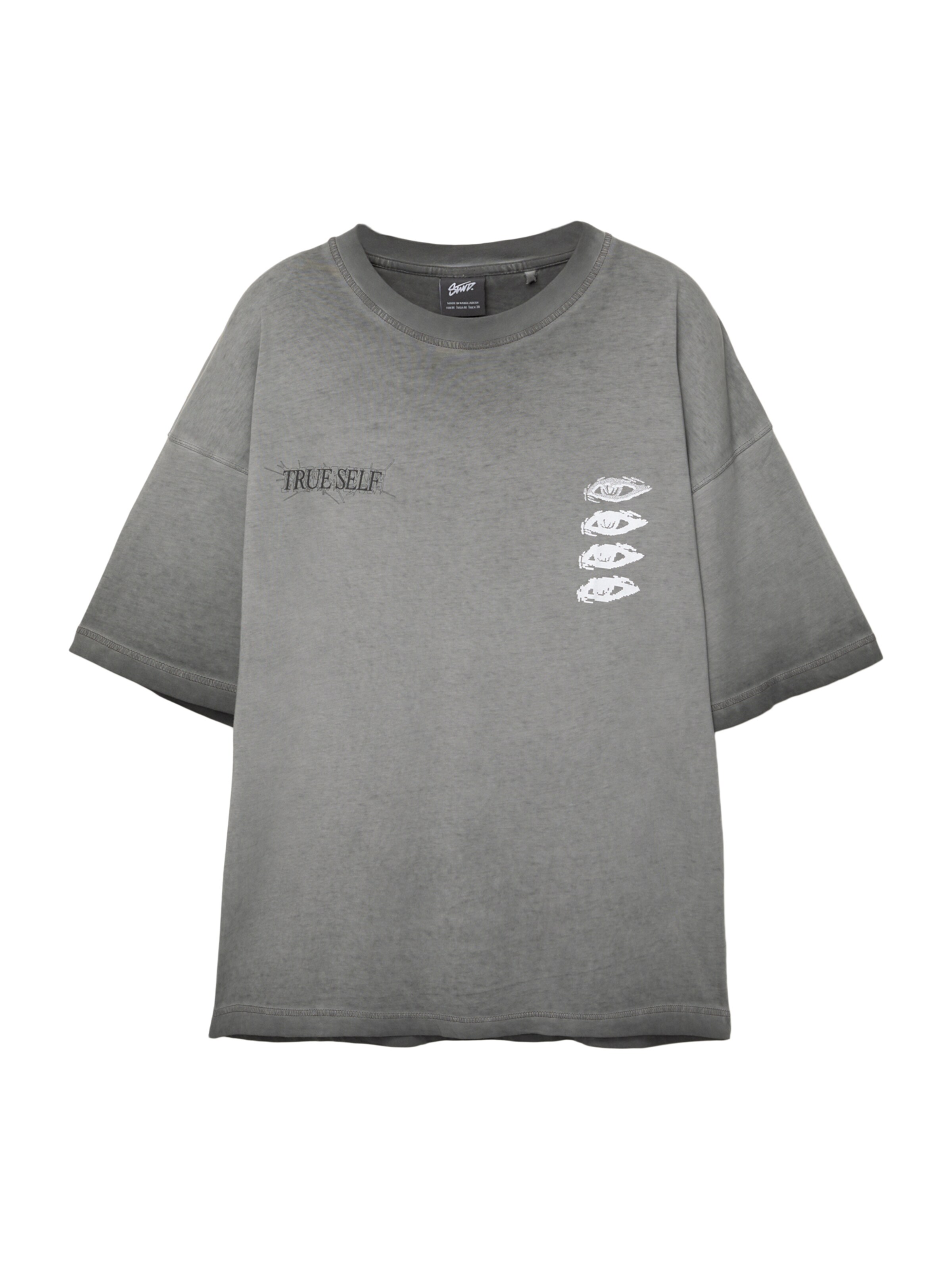 Pull&Bear Тениска в черно: отпред