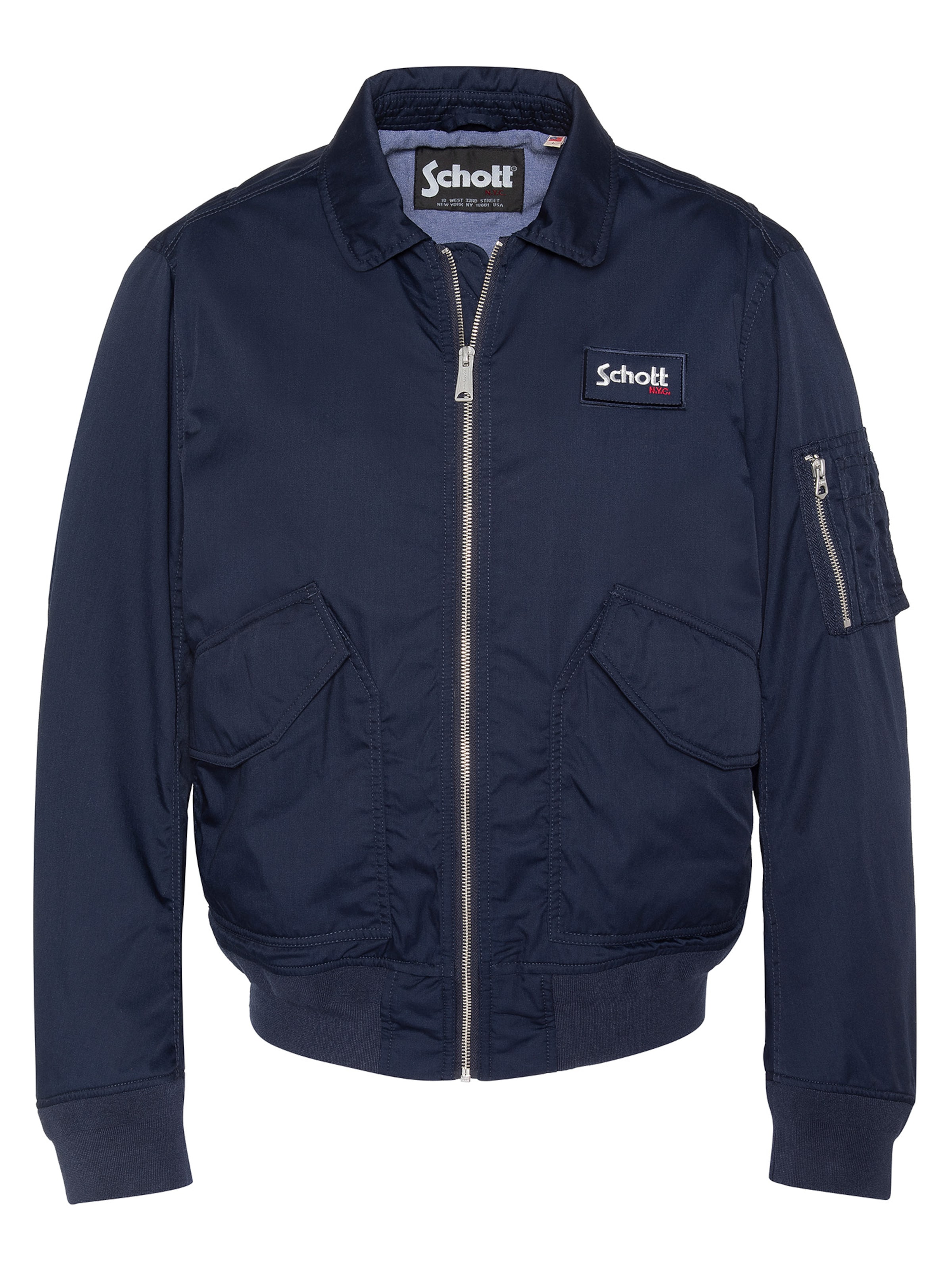 Manteau mi-saison Schott NYC en bleu : devant