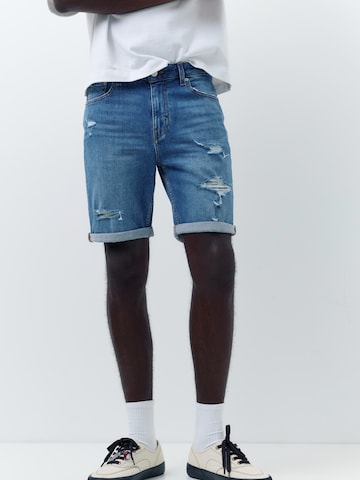 Pull&Bear Regular Jeans in Blue: front