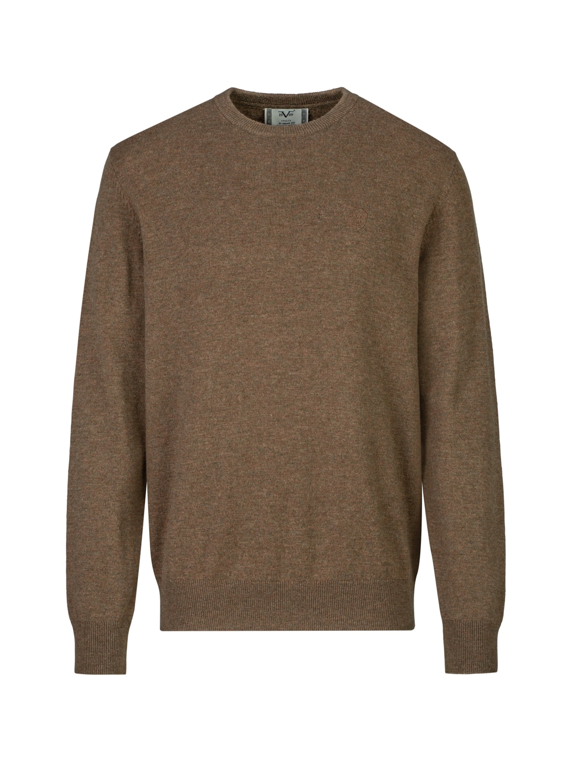19V69 ITALIA Pullover 'Clint Embro' in Braun: Vorderseite