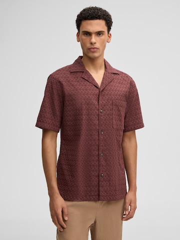 STRELLSON Comfort fit Button Up Shirt 'Ciscon' in Brown: front