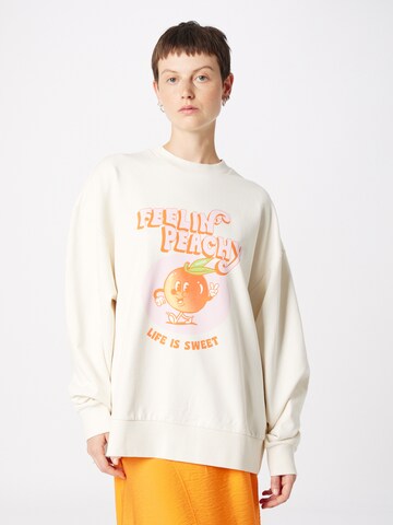 HUGO Sweatshirt 'Drisina' i hvid: forside
