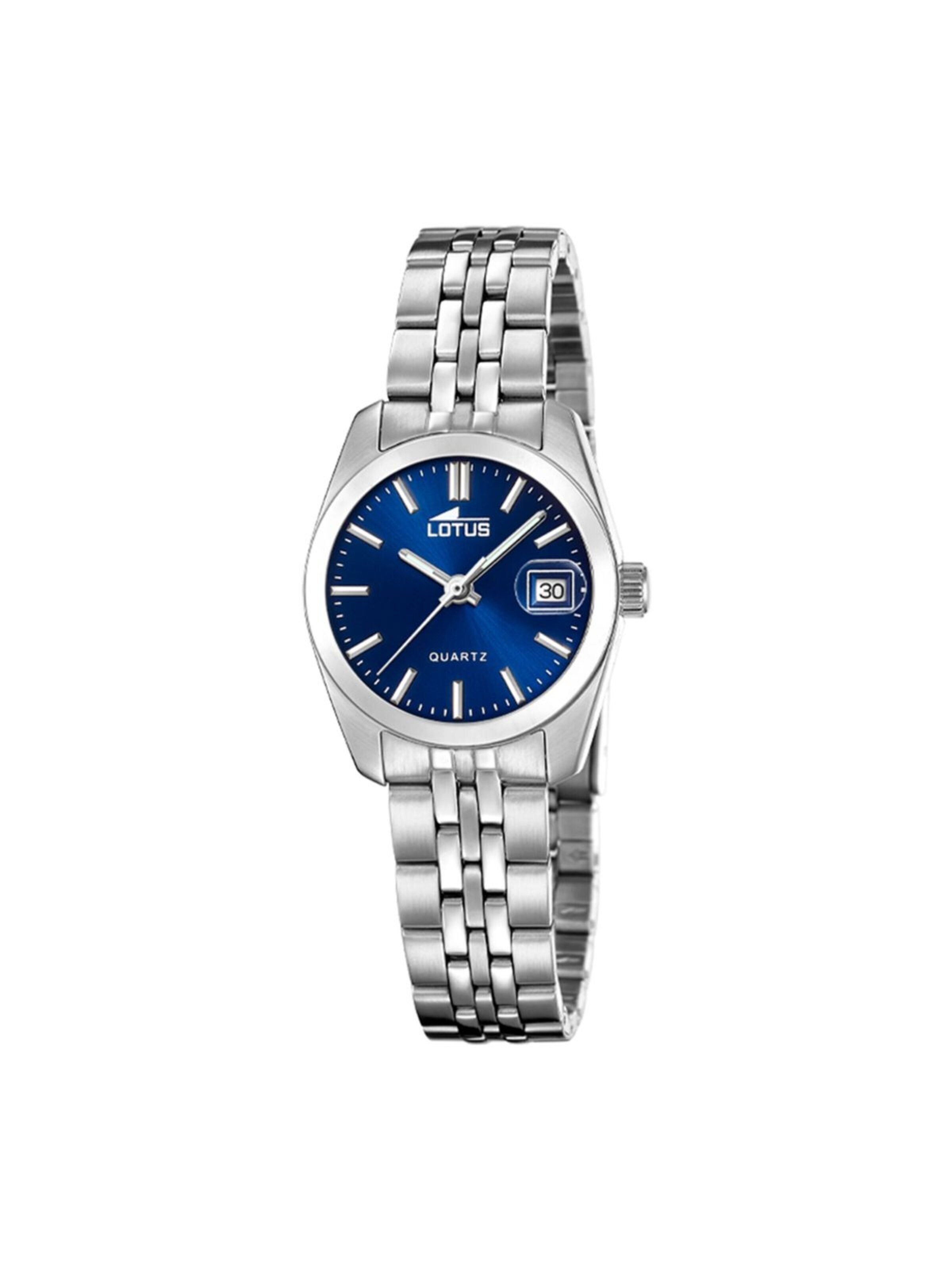 Montre à affichage analogique Lotus en bleu : devant