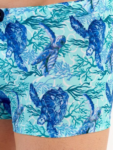 HOM Zwembroek ' Swim Shorts Tartane ' in Blauw