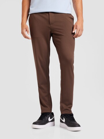 Coupe slim Pantalon chino 'ONSMARK' Only & Sons en marron : devant