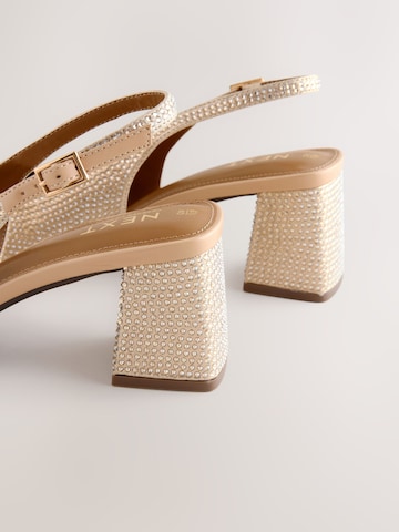 Next - Zapatos destalonado en oro