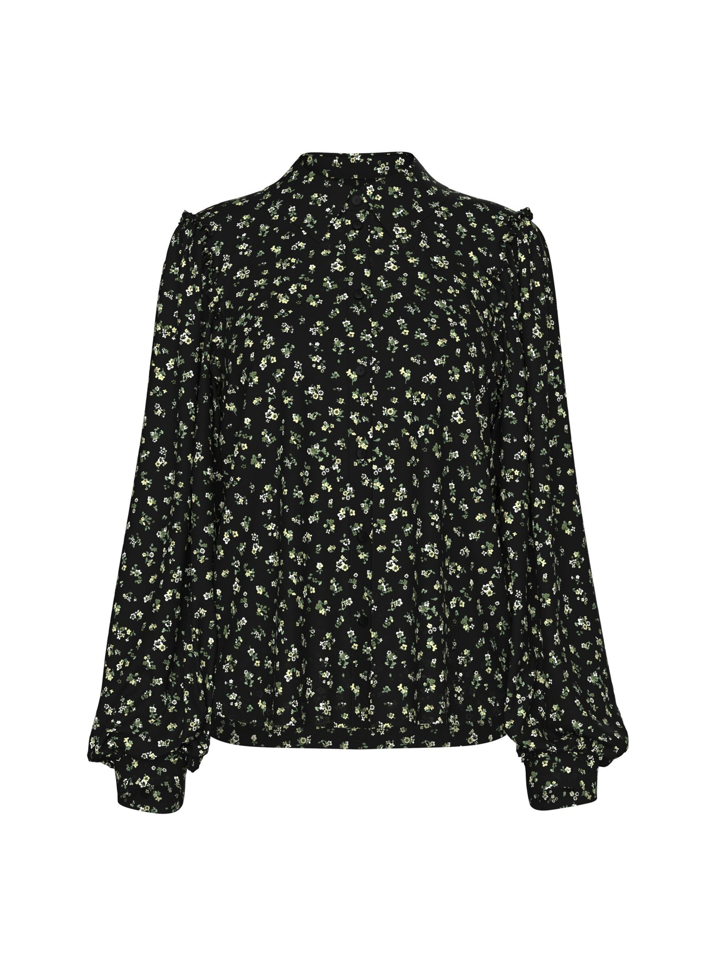 VERO MODA Chemisier 'VMNoelle' en émeraude / vert pastel / noir / blanc cassé, Vue avec produit