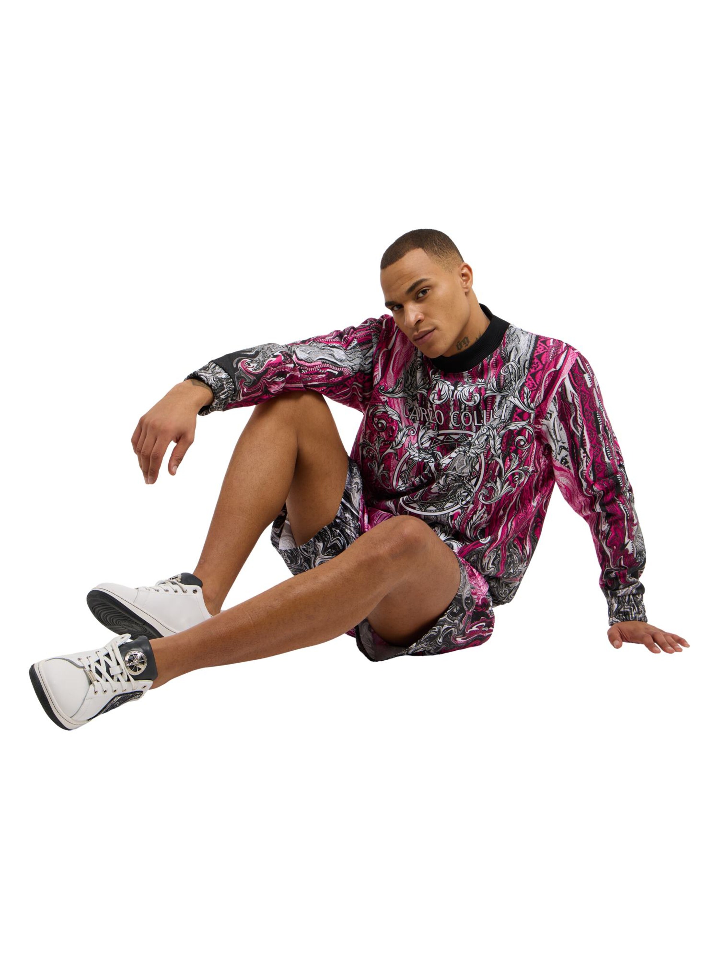 Carlo Colucci Sweatshirt ' Dematte ' in Pink