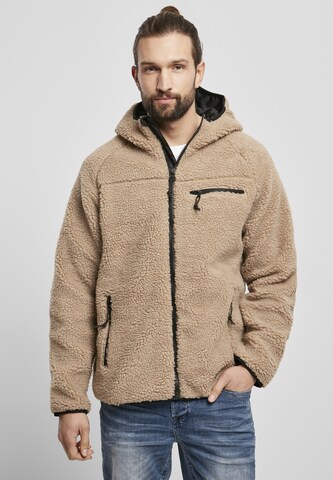 Brandit Fleece jacket in Beige: front