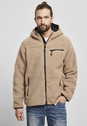 Brandit Fleece Jacket in Beige: front