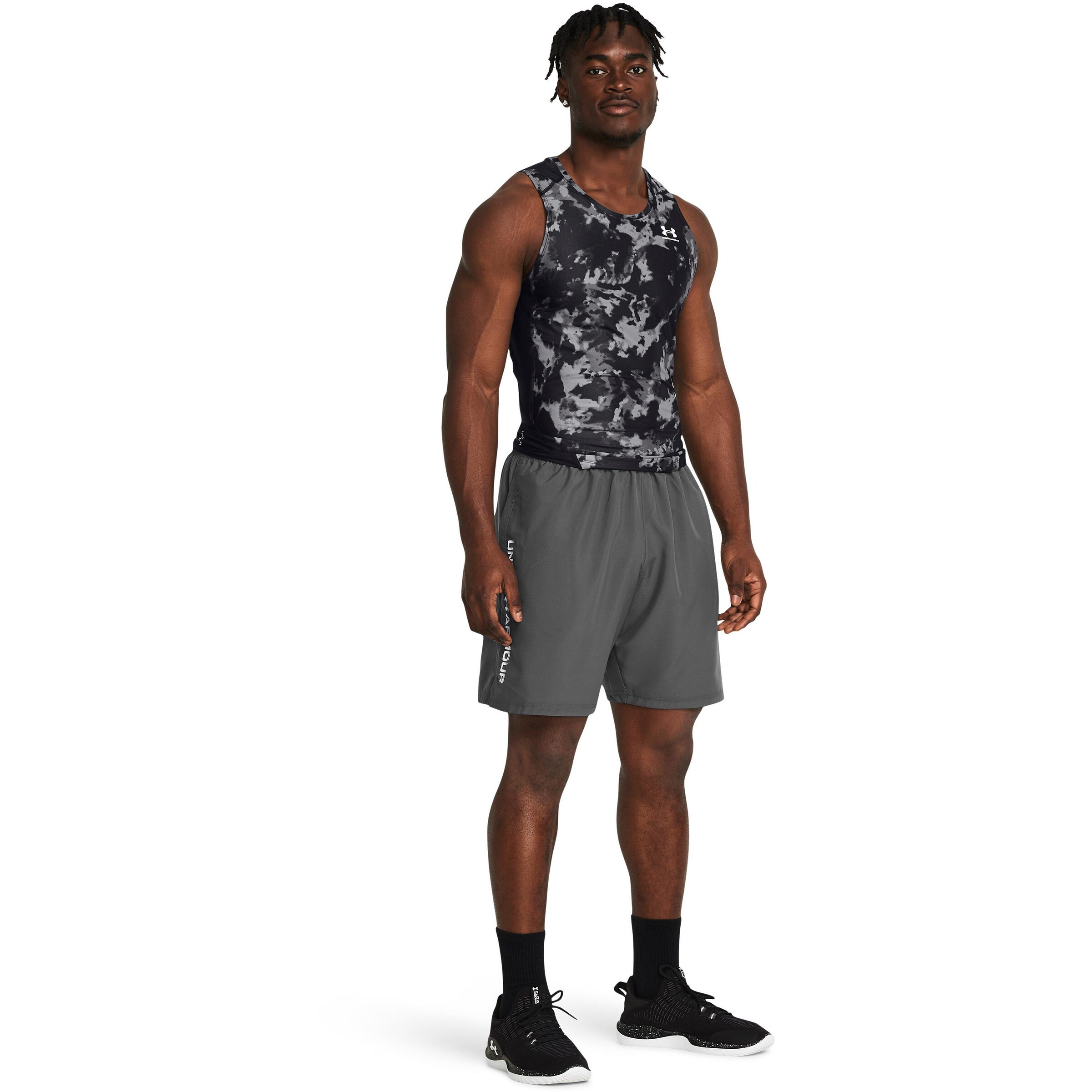UNDER ARMOUR - regular Pantalón deportivo 'Wordmark' en gris